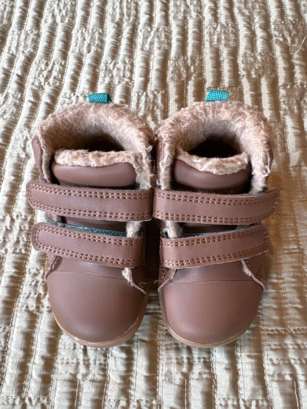 4.5 Child Ten Little First Walker Furry High Top Chestnut Brown